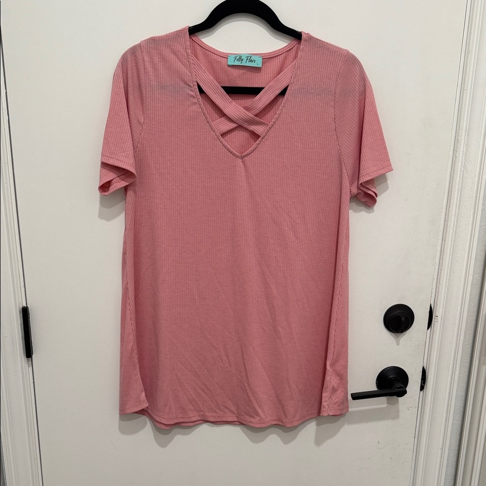 Filly Flair Short Sleeve Pink Top
